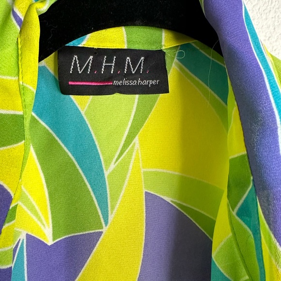 Oversized sheer bright vintage button up - Picture 5 of 5